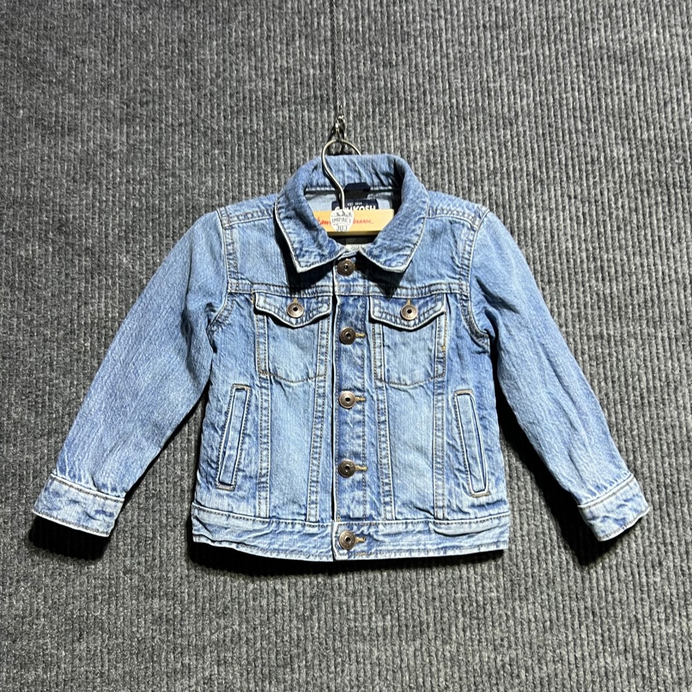 OshKosh Bgosh Denim Jacket Kids 2T Blue Classic Button‎ Up Trucker Jean Coat